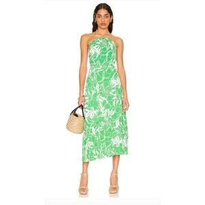 Faithfull The Brand Taormina Green Midi Dress